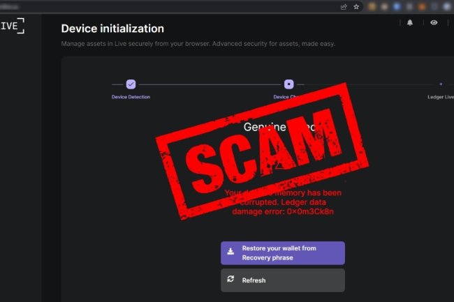 Fałszywa aplikacja Ledger Live