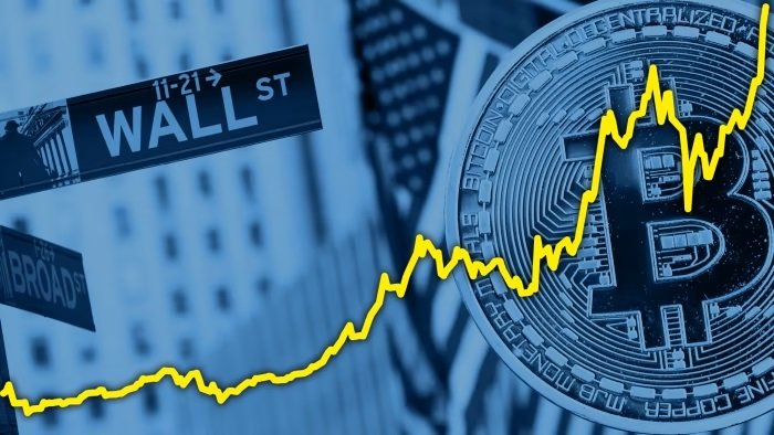 Bitcoin rośnie, Wall Street spada